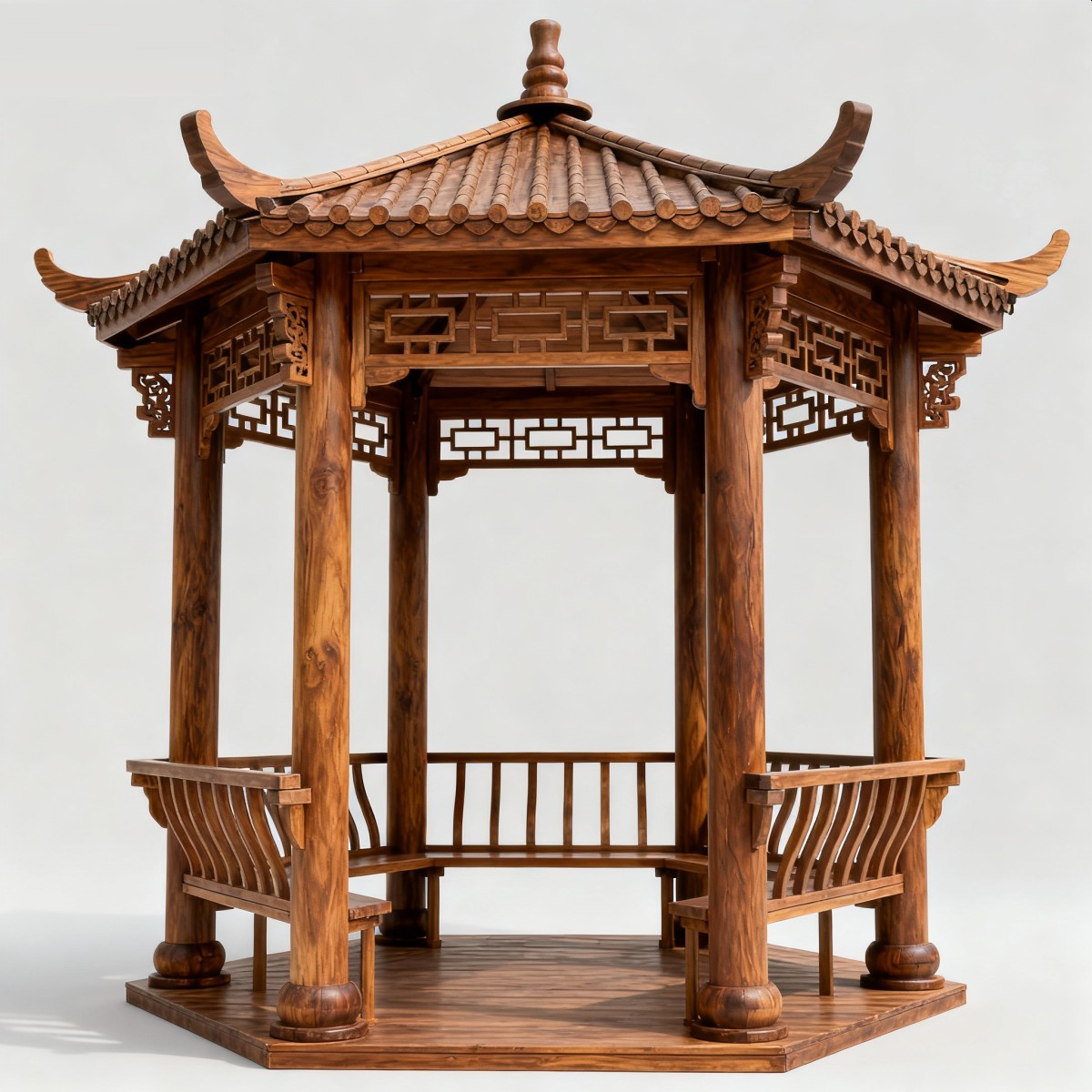 安徽中式风格防腐木凉亭,实木凉亭,木亭